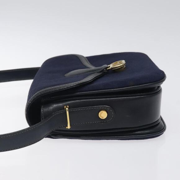 GUCCI Micro GG Canvas Shoulder Bag Navy Gold - Picture 5 of 16